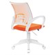 Кресло BRABIX "Fly MG-396W", с подлокотниками, пластик белый, сетка, оранжевое, 532401, MG-396W_532401 532401