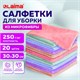Салфетки из МИКРОФИБРЫ ПЛЮШЕВОЙ 30х30 см, КОМПЛЕКТ 20 шт., PASTEL, ассорти, 250 г/м2, LAIMA HOME, 608444 608444 - фото 283249
