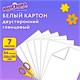 Картон белый А4 МЕЛОВАННЫЙ (белый оборот), 7 листов, в папке, ЮНЛАНДИЯ, 200х290 мм, ТИГРАША, 111310 111310 - фото 291368