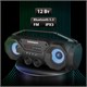 Колонка портативная с подсветкой SONNEN B306, 12 Вт, Bluetooth, FM-тюнер, microSD, MP3-плеер, черная, 513479 513479 - фото 303770