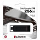 Флеш-диск 256 GB KINGSTON DataTraveler 70, разъем Type-C 3.2, черный, DT70/256GB 514066 - фото 303980