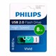 Флеш-диск 8GB PHILIPS VIVID, разъем USB 2.0, зеленый, FM08FD05B/97 514088 - фото 304000