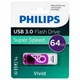 Флеш-диск 64 GB PHILIPS VIVID, разъем USB 3.0, фиолетовый, FM64FD00B/97 514096 - фото 304008