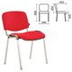 Стул для персонала и посетителей BRABIX "Iso CF-001", хромированный каркас, ткань красная с черным, 531423 531423