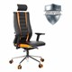 Кресло компьютерное МЕТТА "ErgoLife" 10 B2-160D, 2D-подголовник, экокожа/сетка, черное/оранжевое 533006 - фото 304729