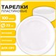 Одноразовые тарелки плоские, КОМПЛЕКТ 100 шт., пластик, d=220 мм, СТАНДАРТ, белые, ПП, холодное/горячее, LAIMA, 602649 602649 - фото 305665
