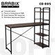 Стол на металлокаркасе BRABIX LOFT CD-005, 1200х520х1200 мм, 3 полки, цвет морёный дуб, 641221 641221 - фото 308742