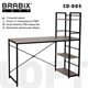 Стол на металлокаркасе BRABIX "LOFT CD-005", 1200х520х1200 мм, 3 полки, цвет дуб антик, 641222 641222 - фото 308743