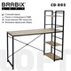 Стол на металлокаркасе BRABIX "LOFT CD-005",1200х520х1200 мм, 3 полки, цвет дуб натуральный, 641223 641223 - фото 308744