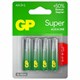 Батарейки КОМПЛЕКТ 4 шт., GP Super, AA (LR6,15А), алкалиновые, пальчиковые, ПРОМО 3+1, 15A3/1-2CR4 455920 - фото 322119