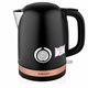 Чайник с термометром BRAYER BR1005BK, 1,7 л, 2200 Вт, закрытый нагревательный элемент, сталь, черный 456044