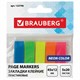 Закладки клейкие неоновые BRAUBERG, 45х12 мм, 100 штук (5 цветов х 20 листов), на пластиковом основании, 122706 122706 - фото 324260