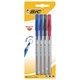 Ручки шариковые с грипом BIC "Round Stic Exact", НАБОР 4 шт./3 ЦВЕТА (синий, черный, красный), линия письма 0,28 мм, блистер, 932858 143979 - фото 325561