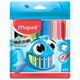 Фломастеры MAPED (Франция) "Color'Peps Ocean", 12 цветов, смываемые, вентилируемый колпачок, упаковка, европодвес, 845720 150764 - фото 325785