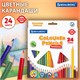 Карандаши цветные BRAUBERG PREMIUM, 24 цвета, трехгранные, грифель 3 мм, 181663 181663 - фото 326506