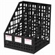 Лоток вертикальный для бумаг BRAUBERG MAXI Plus, 240 мм, 3 отделения, сетчатый, сборный, черный, 237013 237013 - фото 329191