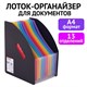 Лоток-органайзер вертикальный для бумаг и документов, 13 отделений, BRAUBERG DOCS, А4 черный, 271153 271153 - фото 330066