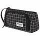 Пенал-косметичка BRAUBERG с ручкой, 1 откидная планка, полиэстер, 22x10х8 см, "Checkered black", 271559 271559 - фото 330171