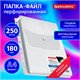 Папка-файл с перфорацией 1 штука с кнопкой БОЛЬШОЙ ВМЕСТИМОСТИ до 250 л., ПВХ 180 мкм, BRAUBERG, 271831 271831 - фото 330275