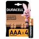 Батарейки КОМПЛЕКТ 4 шт., DURACELL Basic ОРИГИНАЛ, AAA (LR03, 24А), алкалиновые, мизинчиковые 450403 - фото 334453