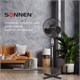 Вентилятор напольный SONNEN FS40-A55, d=40 см, 45 Вт, 3 скоростных режима, таймер, черный, 451035 451035 - фото 334472