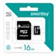 Карта памяти microSDHC, 16 GB, SMARTBUY, 10 Мб/сек. (class 10), с адаптером, SB16GBSDCL10-01 512804