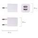 Зарядное устройство сетевое (220В) SONNEN, 2 порта USB, выходной ток 2,1 А, белое, 454797 454797 Зарядное устройство сетевое (220В) SONNEN, 2 порта USB, выходной ток 2,1 А, белое, 454797 454797