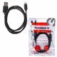 Кабель USB 2.0 – Lightning, 1 м, SONNEN, медь, для передачи данных и зарядки, черный, 513116 513116 - фото 336159