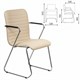Кресло для приемных и переговорных BRABIX "Visit CF-101", хром, экокожа, бежевое, 532560 532560
