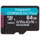 Карта памяти microSDXC 64GB KINGSTON Canvas Go Plus UHS-I U3, 170 Мб/с (class 10), SDCG3/64GB 513645