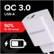 Зарядное устройство быстрое сетевое (220 В) SONNEN, USB QC 3.0 + Type-C PD 20 Вт, 3 А, белое, 455505 455505 Зарядное устройство быстрое сетевое (220 В) SONNEN, USB QC 3.0 + Type-C PD 20 Вт, 3 А, белое, 455505 455505