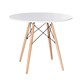 Стол обеденный BRABIX "Eames T-01", круглый, диаметр 80 см, опоры дерево, белый, 532633 532633 - фото 336731