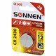 Батарейка литиевая SONNEN Lithium CR2430 "таблетка, дисковая, кнопочная" 1 шт., блистер, 455600 455600