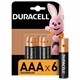 Батарейки КОМПЛЕКТ 6 шт., DURACELL Basic ОРИГИНАЛ, ААА (LR03, 24А), алкалиновые, мизинчиковые 456985 - фото 337361