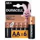 Батарейки КОМПЛЕКТ 6 шт., DURACELL Basic ОРИГИНАЛ, АА (LR6,15А), алкалиновые, пальчиковые 456986 - фото 337567