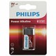 Батарейка алкалиновая 1 шт. PHILIPS Power Alkaline, Крона 9V (6LR61, 6LF22, 1604A), блистер 457393 - фото 337715