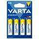 Батарейки алкалиновые "пальчиковые" КОМПЛЕКТ 4 шт., VARTA ENERGY, АА (LR6, 24А), блистер 457405 - фото 337825