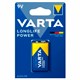 Батарейка алкалиновая 1 шт., VARTA LONGLIFE POWER, Крона 9V (6LR61, 6LF22, 1604A) 457413 - фото 337833