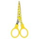 Ножницы 130 мм с цветной печатью "Смайлики", жёлто-белые, закругленные, BRAUBERG KIDS, 232274 232274