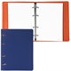Тетрадь на кольцах А5 (180х220 мм), 120 листов, под кожу, клетка, BRAUBERG "Fusion", синий/оранжевый, 129994 129994