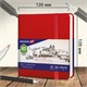 Скетчбук, слоновая кость 140 г/м2 120х120 мм, 80 л., КОЖЗАМ, резинка, BRAUBERG ART CLASSIC, красный, 113190 113190