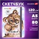 Скетчбук, белая бумага 120 г/м2, 145х203 мм, 80 л., резинка, твердый, BRAUBERG ART DEBUT "Львёнок", 114585 114585 Скетчбук, белая бумага 120 г/м2, 145х203 мм, 80 л., резинка, твердый, BRAUBERG ART DEBUT "Львёнок", 114585 114585