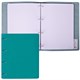 Тетрадь на кольцах БОЛЬШАЯ А4 (240х310 мм), 120 листов, под кожу, клетка, BRAUBERG "Joy", бирюзовый/серо-голубой, 404507 404507