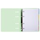 Тетрадь на кольцах А5 175х220 мм, 120 л., пластик с блестками, с резинкой и разделителями, BRAUBERG, Зеленый, 404632 404632