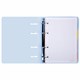Тетрадь на кольцах А5 175х220 мм, 120 л., пластик с блестками, с резинкой и разделителями, BRAUBERG, Голубой, 404633 404633