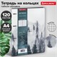 Тетрадь на кольцах БОЛЬШАЯ А4 (240х310 мм), 120 л., под кожу, BRAUBERG VISTA, "Туман", 404515 404515