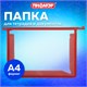 Папка для тетрадей А4 ПИФАГОР, пластик, молния сверху, прозрачная, красный, 272108 272108 Папка для тетрадей А4 ПИФАГОР, пластик, молния сверху, прозрачная, красный, 272108 272108