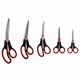Ножницы BRAUBERG SOFT GRIP НАБОР 5 штук (140, 170, 190, 220, 240 мм), эргономичные черно-красные ручки, ВЫГОДНАЯ УПАКОВКА, 238410 238410