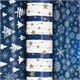 Бумага упаковочная новогодняя НАБОР 3 шт., "Blue Collection", 70х100 см, 3 дизайна, ЗОЛОТАЯ СКАЗКА, 592058 592058
