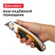 Нож универсальный мощный алюминиевый BRAUBERG "Heavy duty", автофиксатор, резиновые вставки, 238735 238735